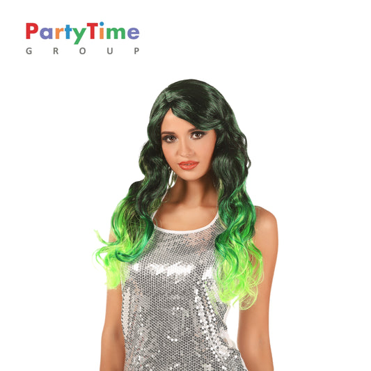 PARTYTIME Curly Green Ombre Hair
