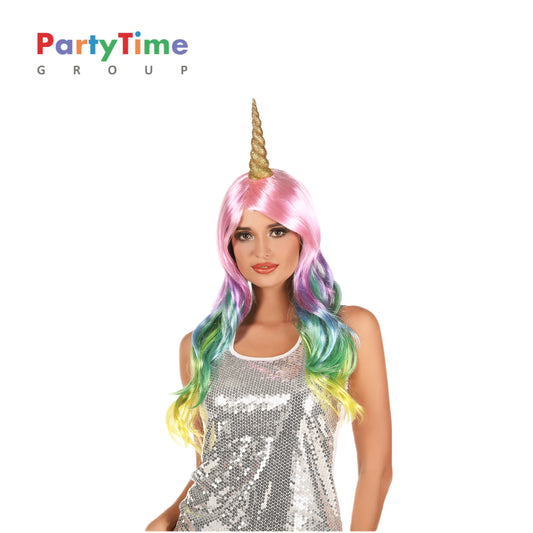 PARTYTIME Adult Wig Unicorn Multi-Coloured