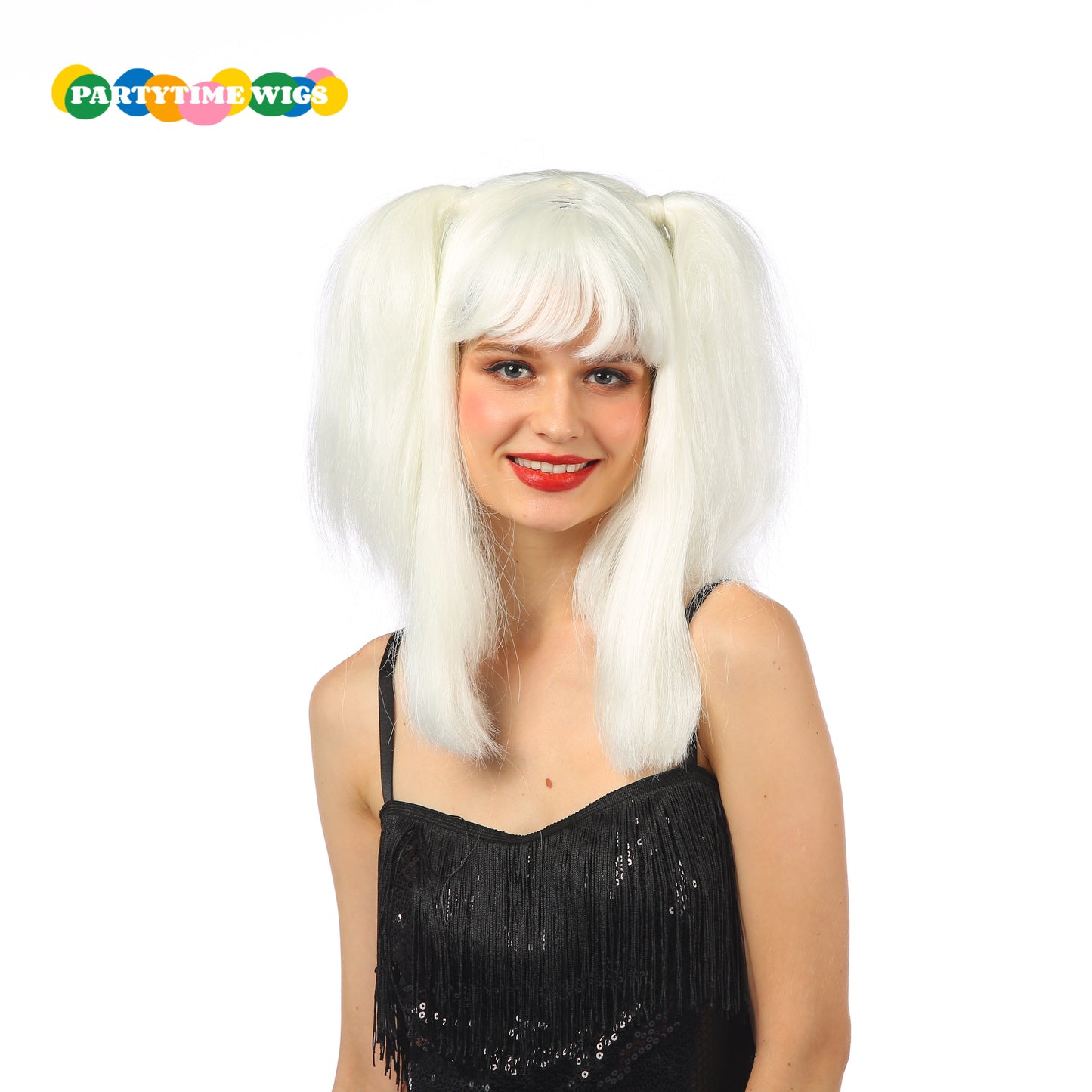 PARTYTIME SHORT SYNTHETIC FIBER WHITE COLOR LADY WIGS