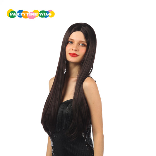 PARTYTIME LONG STRAIGHT SYNTHETIC FIBER BLACK COLOR LADY WIGS