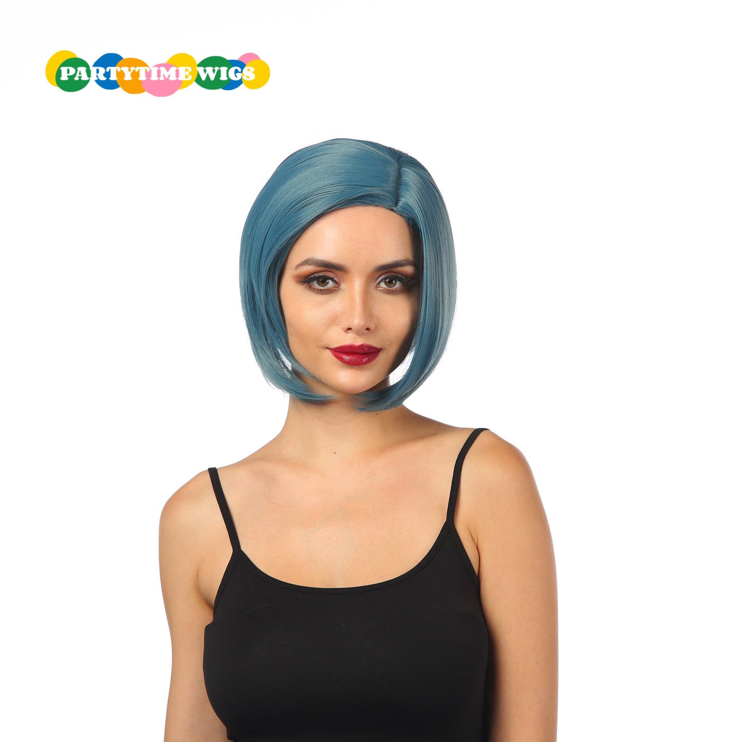 PARTYTIME HALLOWEEN STYLE SHORT SYNTHETIC FIBER BLUE COLOR LADY WIGS