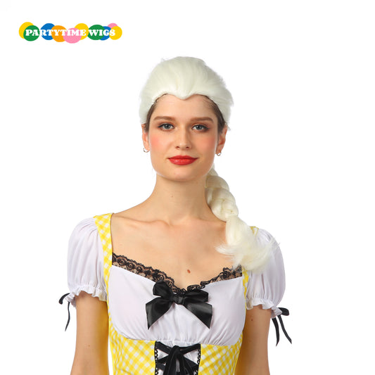 PARTYTIME PRINCESS STYLE LONG SYNTHETIC FIBER WHITE COLOR LADY WIGS